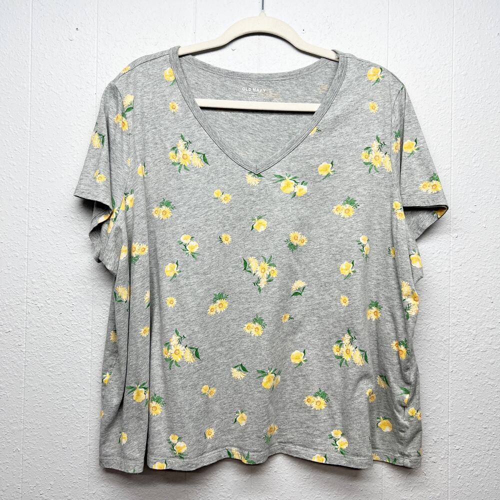 Old Navy Everywewar Floral T-Shirt Womens XXL Casual Basic 100% Cotton Capsule